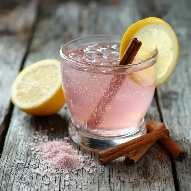 Final pink salt weight loss drink with lemon and cinnamon