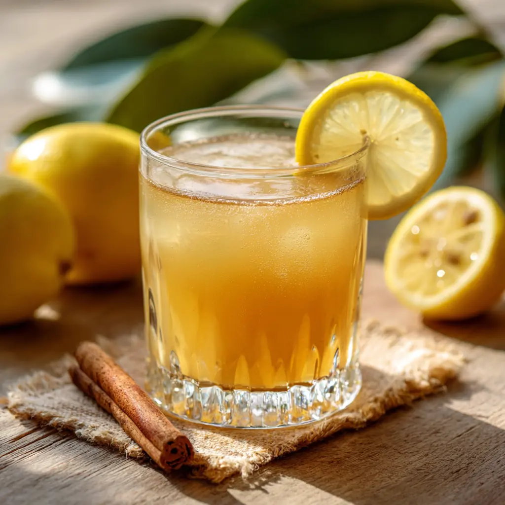 Zepbound weight loss drink with apple cider vinegar, lemon, cinnamon, and ginger"