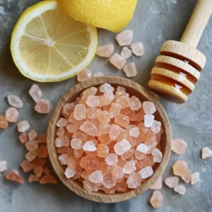 Ingredients for Pink Salt Trick for Weight Loss: Himalayan pink salt, lemon, and honey