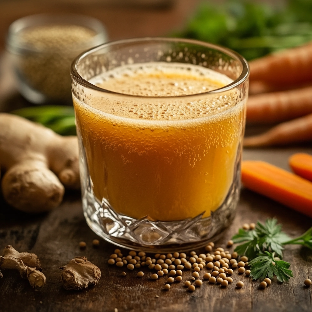 Serving Kanji Probiotic Drink for Detox and Gut Health