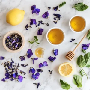 Ingredients for Brazilian Mounjaro Butterfly Pea Flower Tea