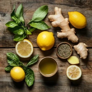 Fresh Ingredients for Japanese Detox Beverage