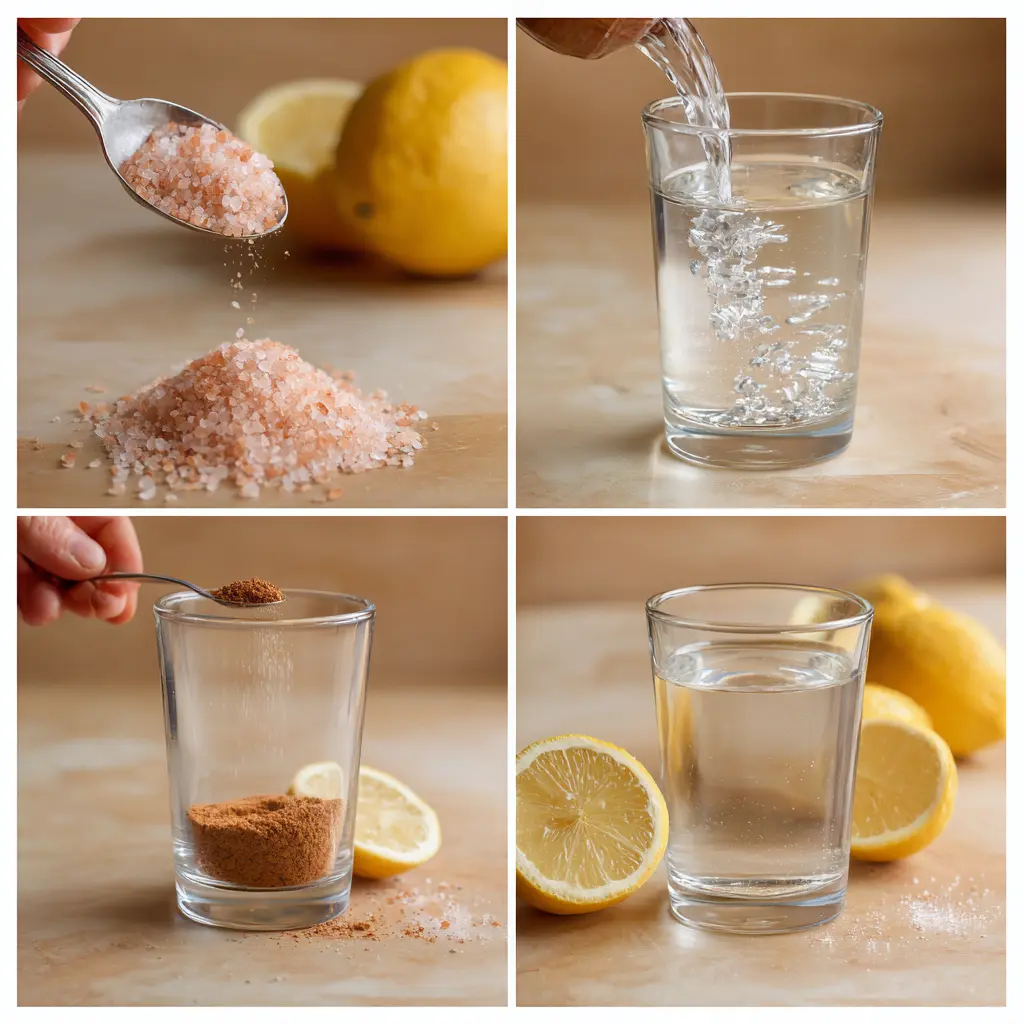 Step-by-step process for making the pink salt weight loss drink