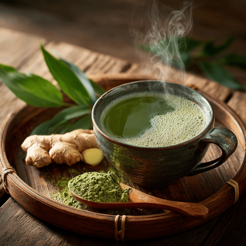 japanese mounjaro recipe free tea with green tea, matcha, and ginger - a natural wellness drink