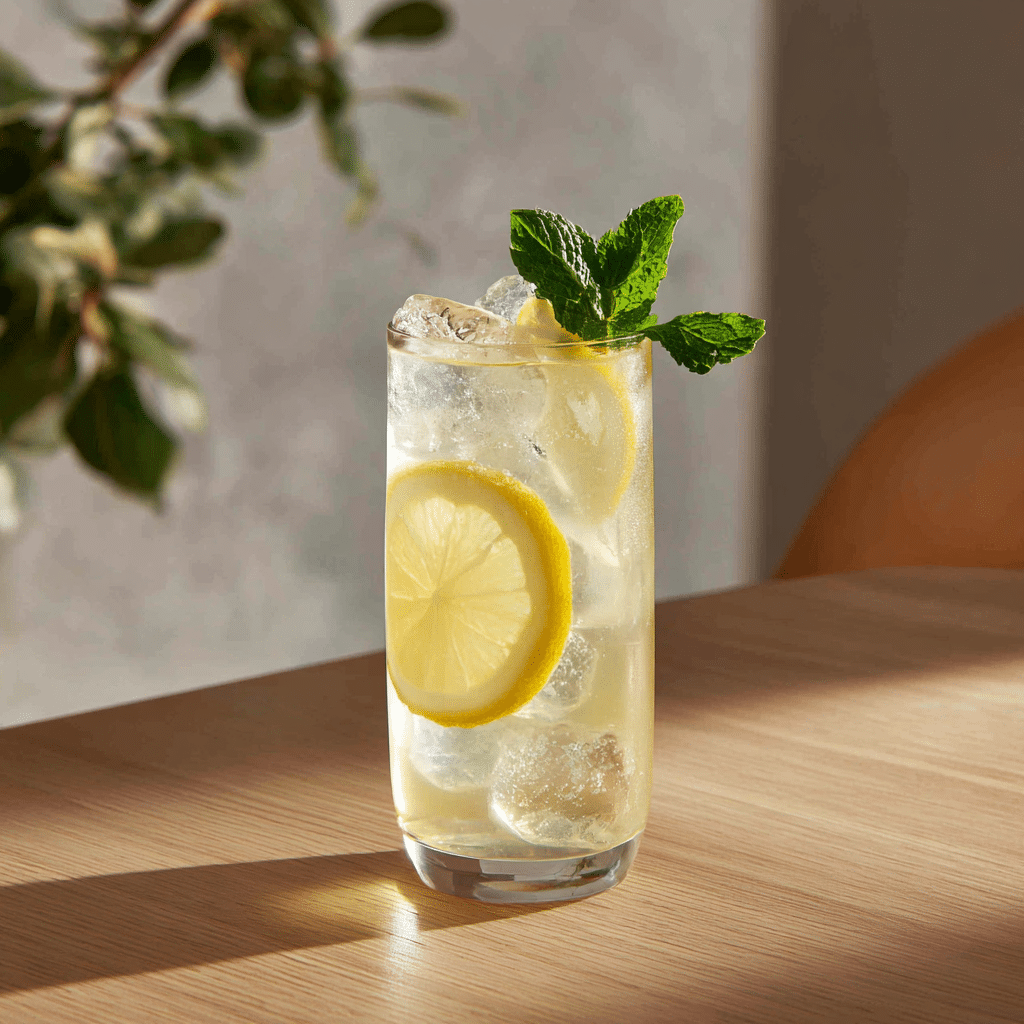 Japanese Mounjaro Review drink served in a tall glass, garnished with mint and lemon