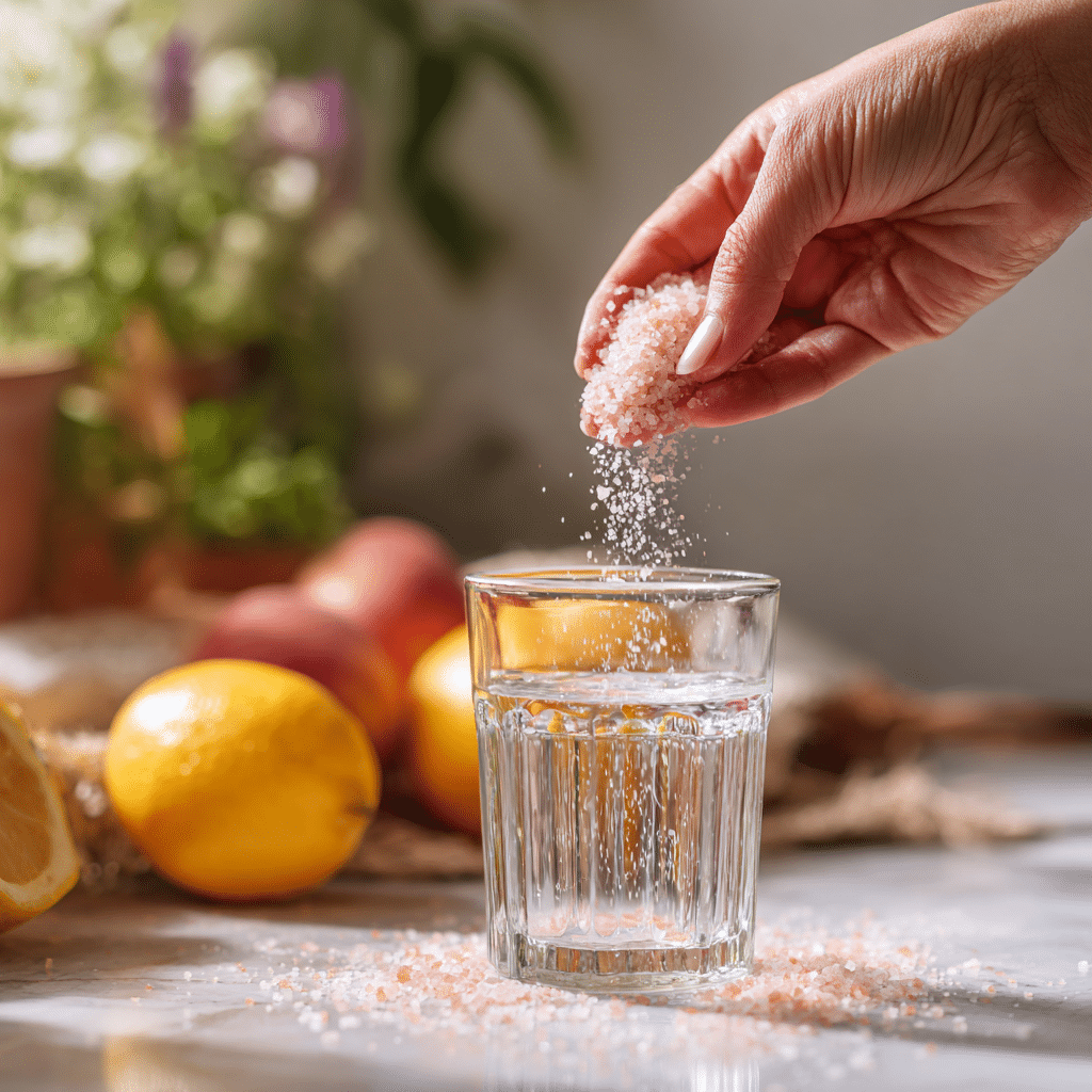 Adding a pinch of pink Himalayan salt to water for Oprah's weight loss method