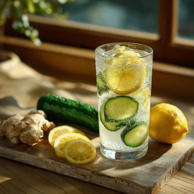 Japanese Mounjaro Recipe Free drink with lemon, ginger, and cucumber for weight loss