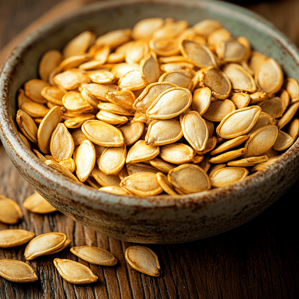 Crispy roasted Pumpkin Seed Recipe with a satisfying crunch in a bowl.