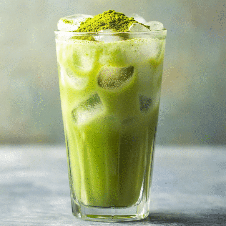 Recipe Card for Low Calorie Iced Matcha Latte